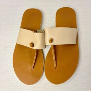 Sseko Designs Leather Knotted‎ T-Strap Sandals Women's Size 8 Lightly worn
